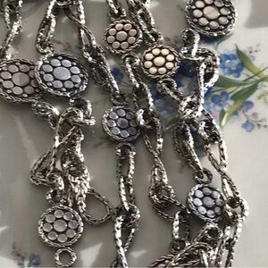 Vintage John Hardy Sterling Silver Kali Pebble Link Necklace 86 grams